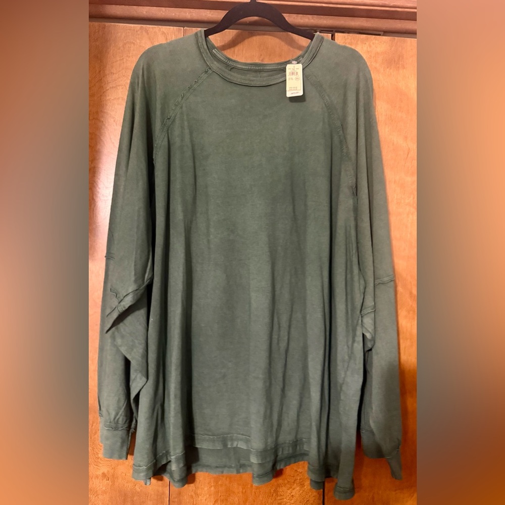 Oversized Green Long Sleeve Top